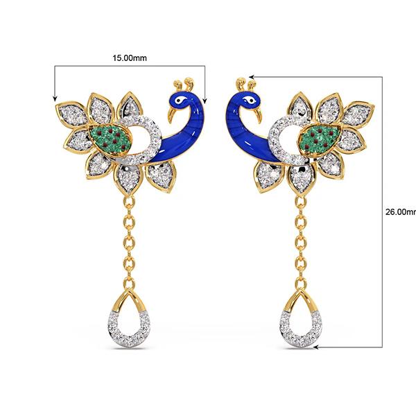 Honey Peacock Gold Earring