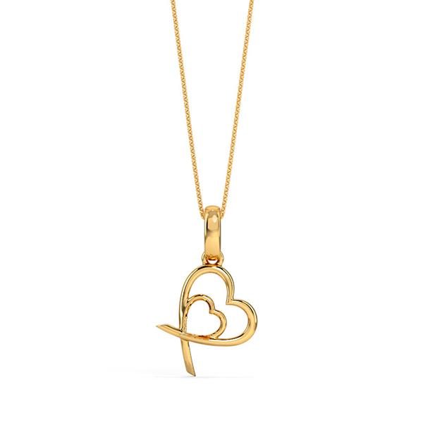 Heart in Heart Gold Pendant